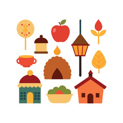 Forty two Folk Art Village Illustrations Charming Vector Designs