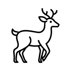 Line art illustration of a deer walking gracefully  