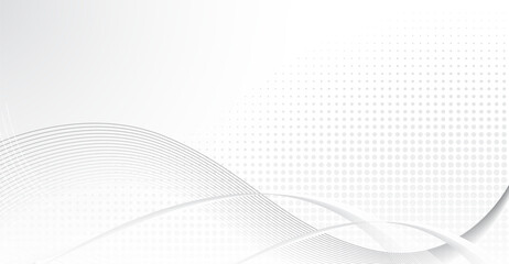 Elegant White and Gray Wave Pattern Background with Subtle Halftone Dots for Modern Design and Corporate Branding projects that need a touch of sophistication