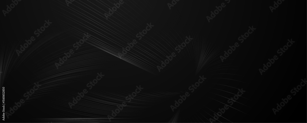 Poster abstract gray color geometric dynamic lines art pattern black background design.