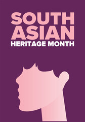 South Asian Heritage Month. Celebrate the diverse cultures and histories of South Asia. Traditional pattern. Creative art poster. Vector illustration
