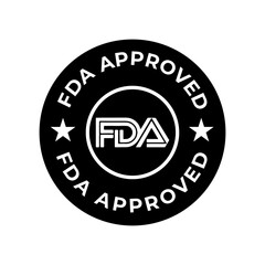 FDA-approved vector stamp, FDA-approved badge logo, FDA approved logo template illustration