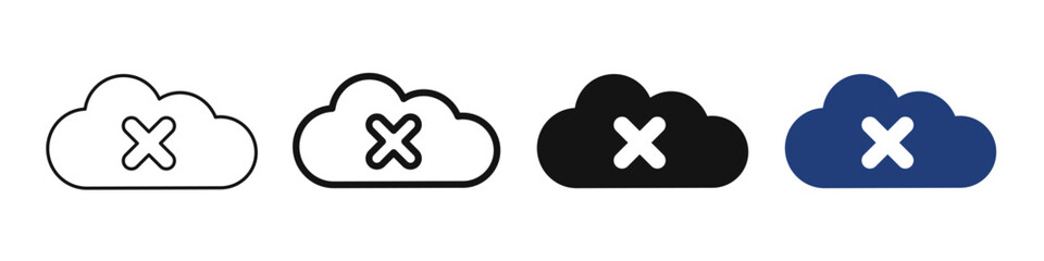 Cloud Error icon set. Editable design. Vector solid