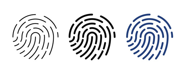 Fingerprint Icon Set Editable Design. Finger print logo, symbol