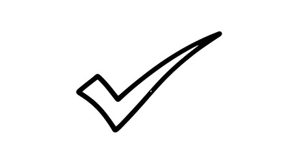 White Check Mark Confirmation on Black Background Isolated Transparent Background