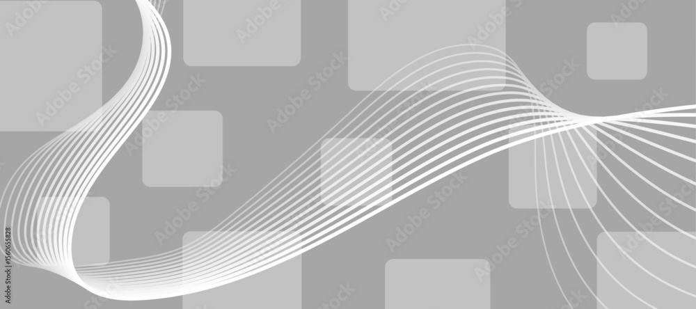 Poster white geometric abstract background overlap layer on bright space with lines effect decoration.