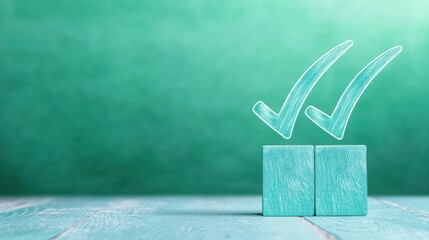 Checkmark in a List Format A whiteboard with a list of goals and objectives, with some marked with checkmarks, representing progress in a team meeting or collaborative setting.