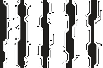 Vector circuit board and communication concept on white screen for technology background