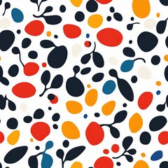 Abstract pattern of organic shapes in bold colors