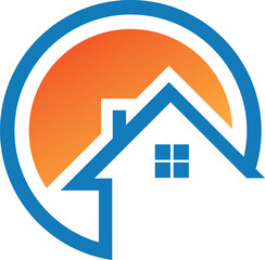 Creative Modern Real Estate and Property sun Logo Design Template