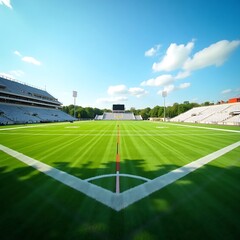 Obraz premium Empty Football Stadium Ready for Game Day