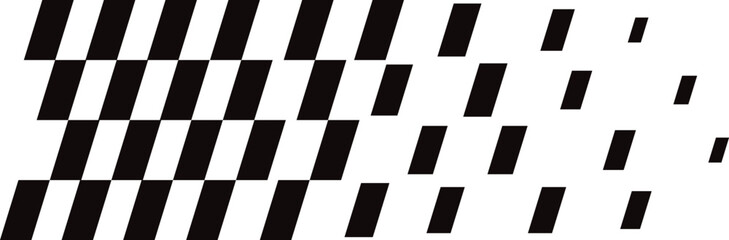 Dynamic black racing flag vector with speed motion effect on white background. Ideal for motorsport design, race events, and automotive themes. Clean, minimal, and high-impact artwork.