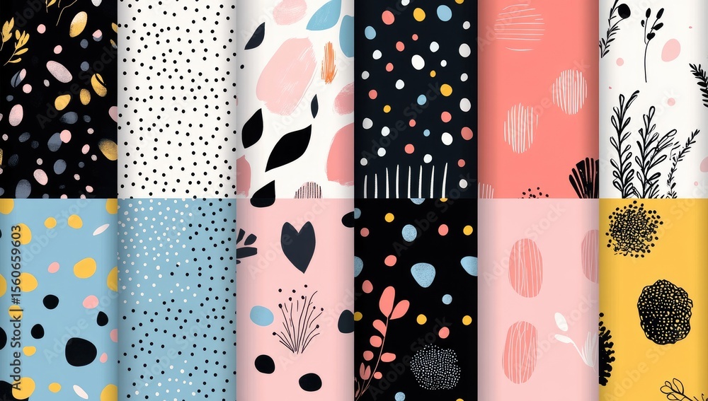 Poster colorful abstract pattern collection