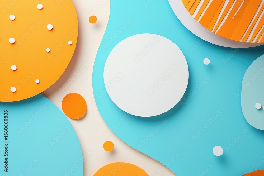 Aufkleber abstract shapes in various colors. circular and organic forms overlap on a light background. vibrant