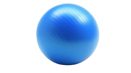 Bright blue exercise ball isolated on white background 