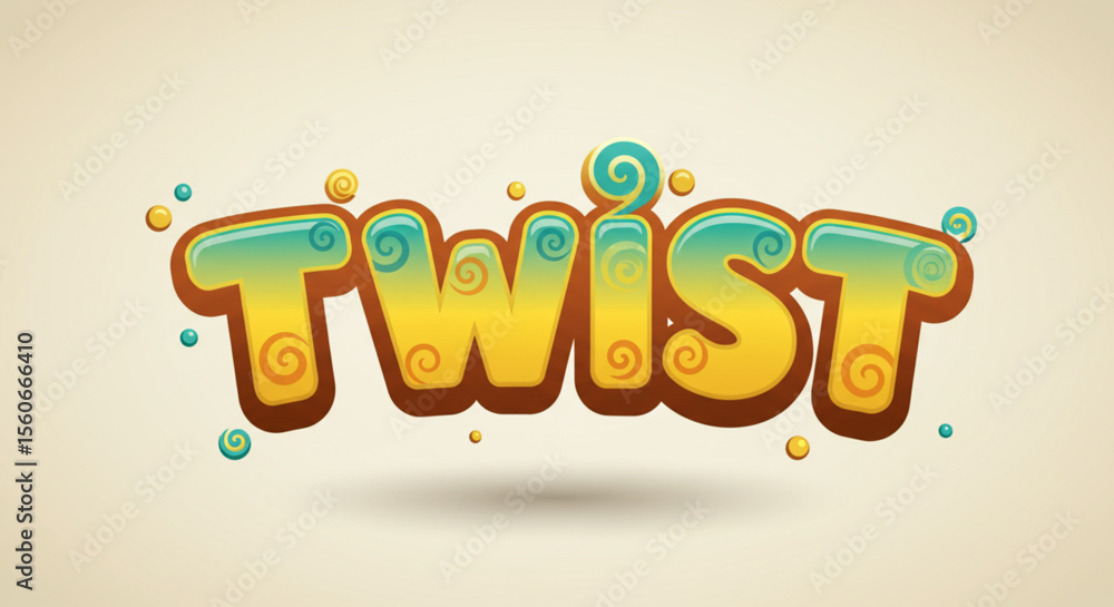 Aufkleber whimsical twisted font design playful typography for games and branding