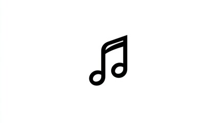 Simple black musical note symbol centered on a clean, white background