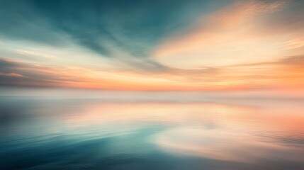 Fototapeta premium Pastel-Colored Hills and Valleys at Sunrise With Soft Mist Highlighting Tranquility and Ethereal Natural Beauty