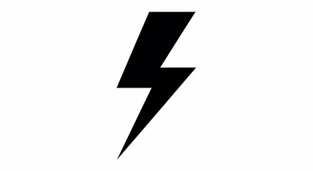 Bold Black Lightning Bolt Icon:  Sharp, Angled Design, Power Symbol