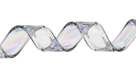 Transparent Abstract Spiral Element with Rainbow Hues against Isolated Background Isolated Transparent Background