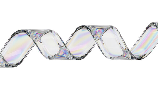 Transparent Abstract Spiral Element with Rainbow Hues against Isolated Background Isolated Transparent Background