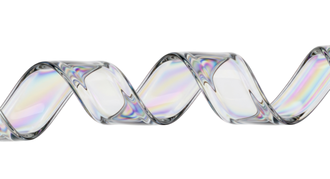 Transparent Abstract Spiral Element with Rainbow Hues against Isolated Background Isolated Transparent Background