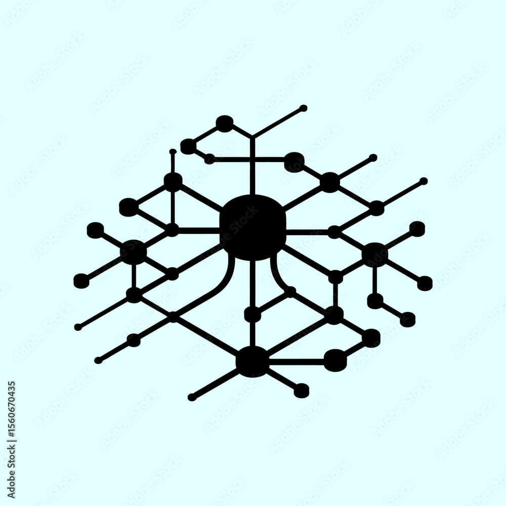 Poster neural network icon vector, modern neural network sign for ai, deep learning, and data processing