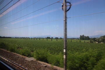 Veduta dal treno a 160 km/h