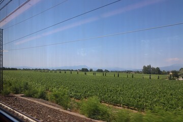 Veduta dal treno a 160 km/h