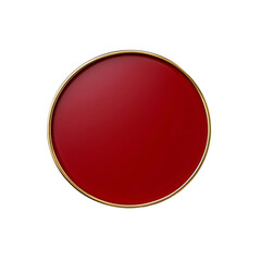 Elegant red circle with gold trim on black background