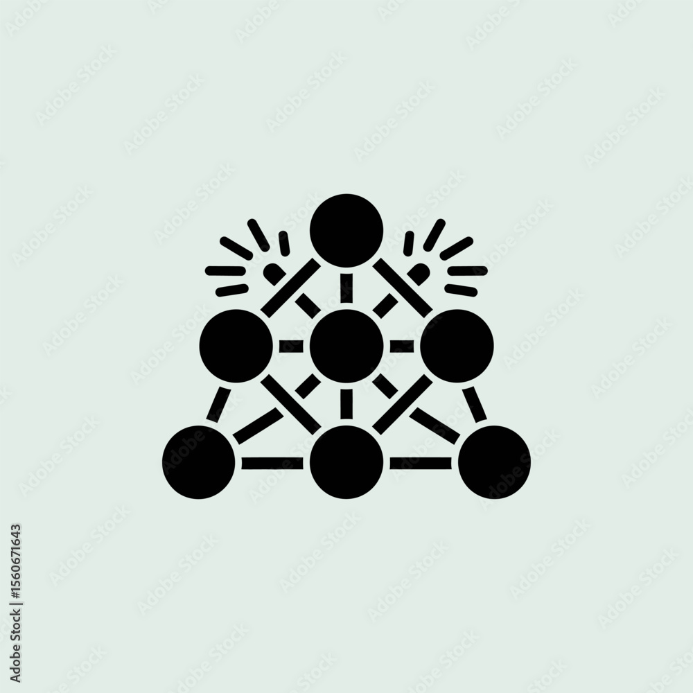 Aufkleber neural network icon vector, modern neural network sign for ai, deep learning, and data processing