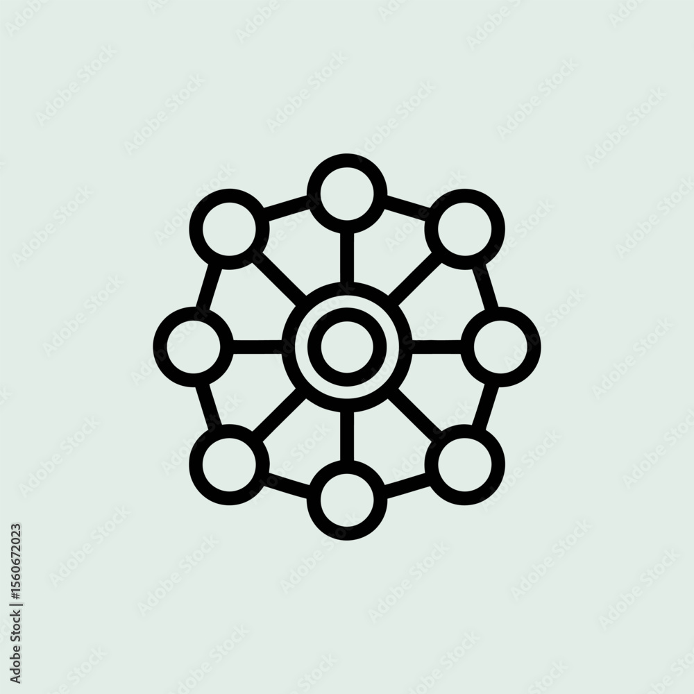 Aufkleber neural network icon vector, modern neural network sign for ai, deep learning, and data processing