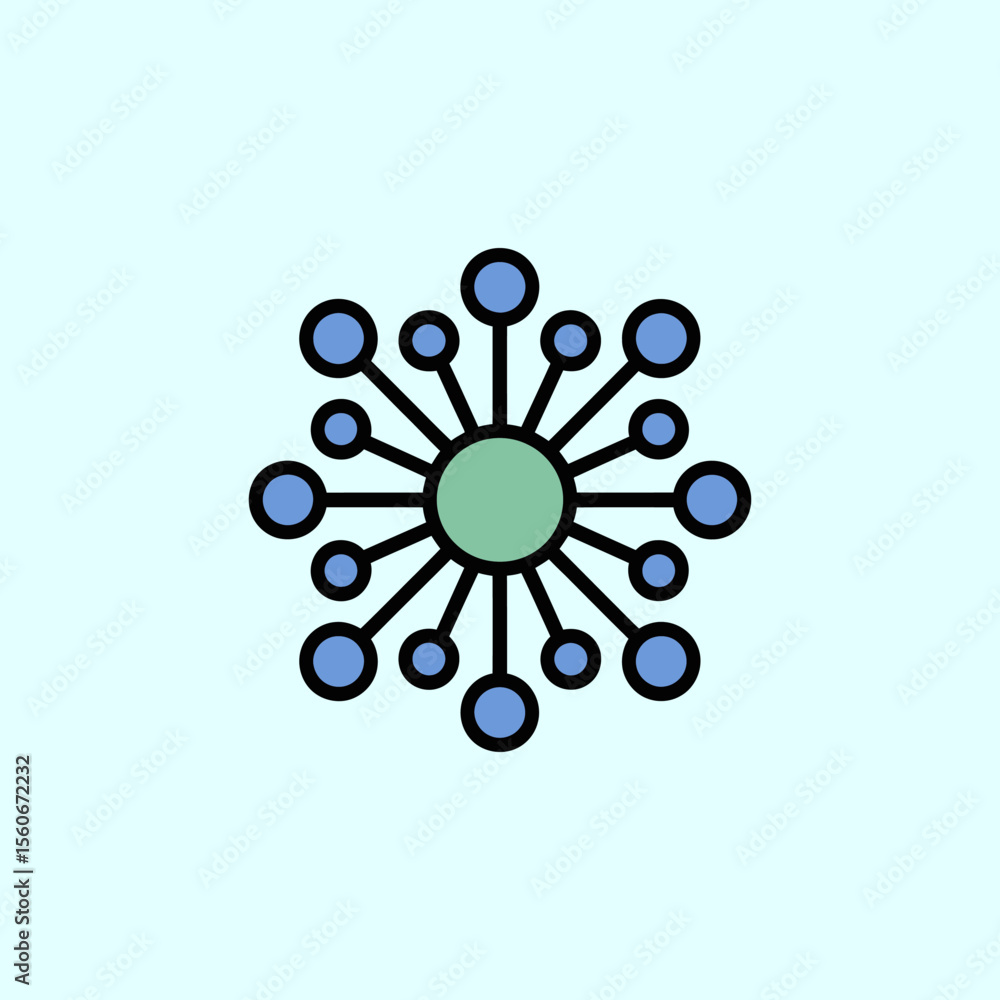 Aufkleber neural network icon vector, modern neural network sign for ai, deep learning, and data processing
