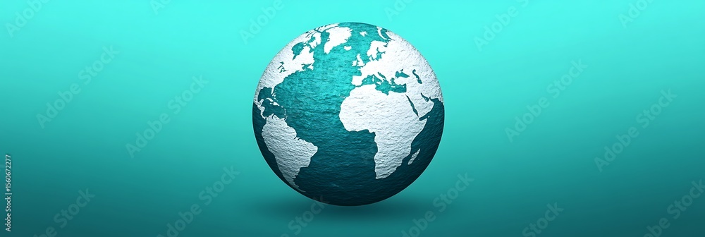 Aufkleber detailed vector globe icon with texture on a teal gradient background