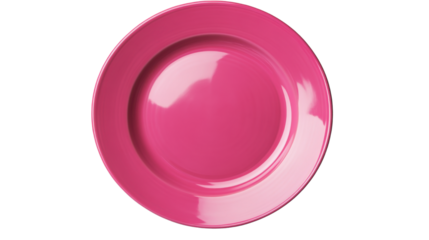 Beautiful vibrant pink plate isolated on white background 