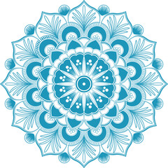 Vibrant Gradient Mandala with Hearts and Leaves