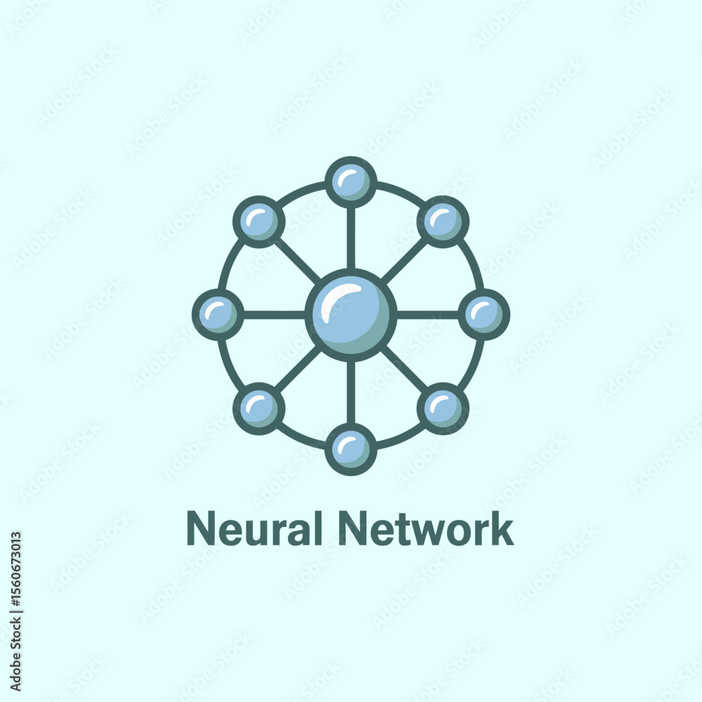 Aufkleber neural network icon vector, modern neural network sign for ai, deep learning, and data processing