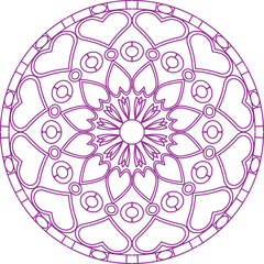 A serene and elegant mandala design is presented as a delicate blue outline on a white background. 