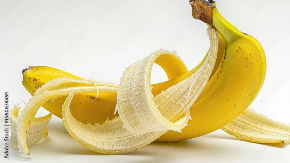 Poster A single banana sits on top of a table, ready to be eaten or used in various ways