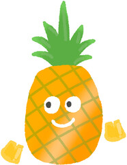 파인애플 여름 일러스트