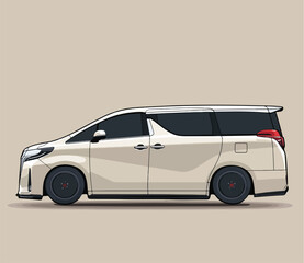 big minivan side view illustration art