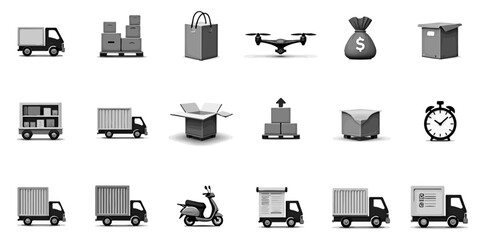 Silhouette E-commerce Logistics & Delivery Icons