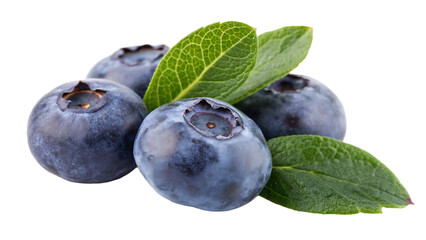 Obraz premium Bilberry isolated on a white background PNG. AI GENERATED.
