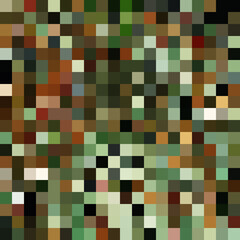 Colorful abstract mosaic background. Pixel effect. Camo and camouflage.