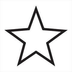 Simple Vector Star Outline Isolated On White Background Modern Design Element.