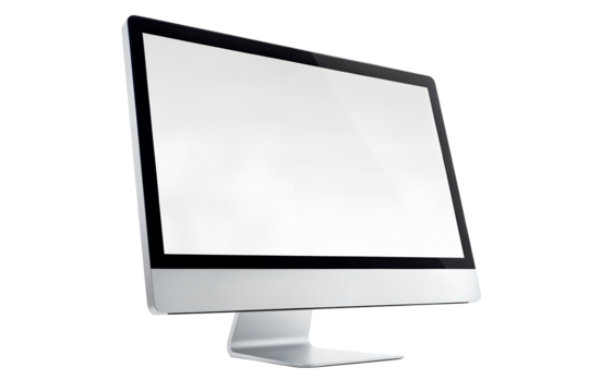 Isolated LCD monitor with a blank screen, showcasing flat-panel display technology for desktop PC and television use