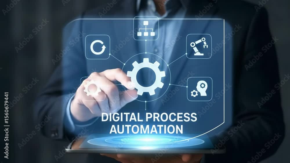 Poster digital process automation: streamline workflows and boost efficiency with technology today
