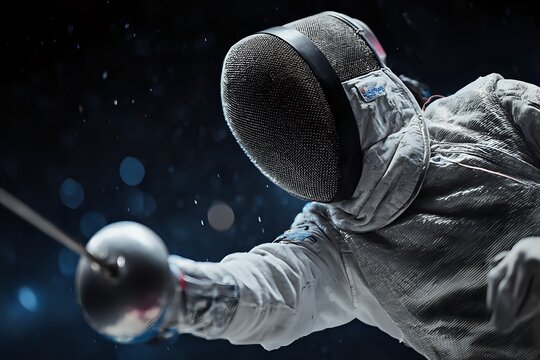 Fencing Athlete in Focused Duel