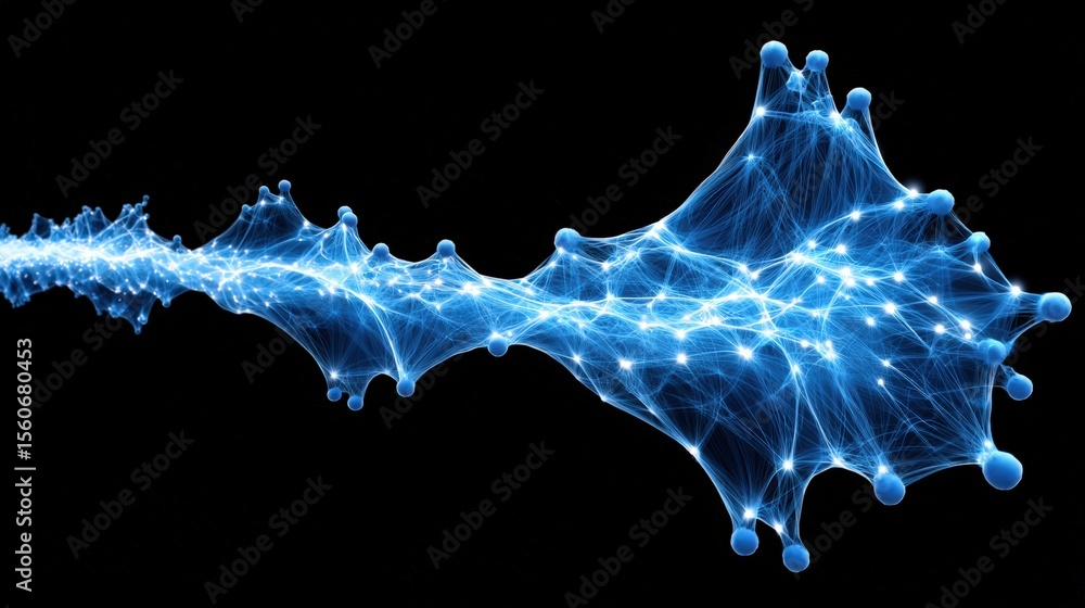 Aufkleber cybernetic particles flowing in a dynamic formation within gas