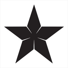 Black Star Vector Shape With White Background Symbol Minimalist Design Element.